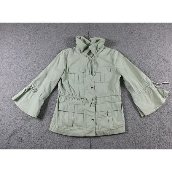 New Banana Republic x Olivia Palermo Womens Xs Green Utility Jacket Drawstring - Picture 1 of 7